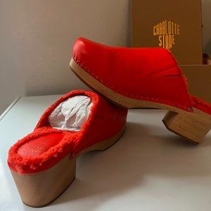 Charlotte Stone Clogs- Martino Puff in Pimento